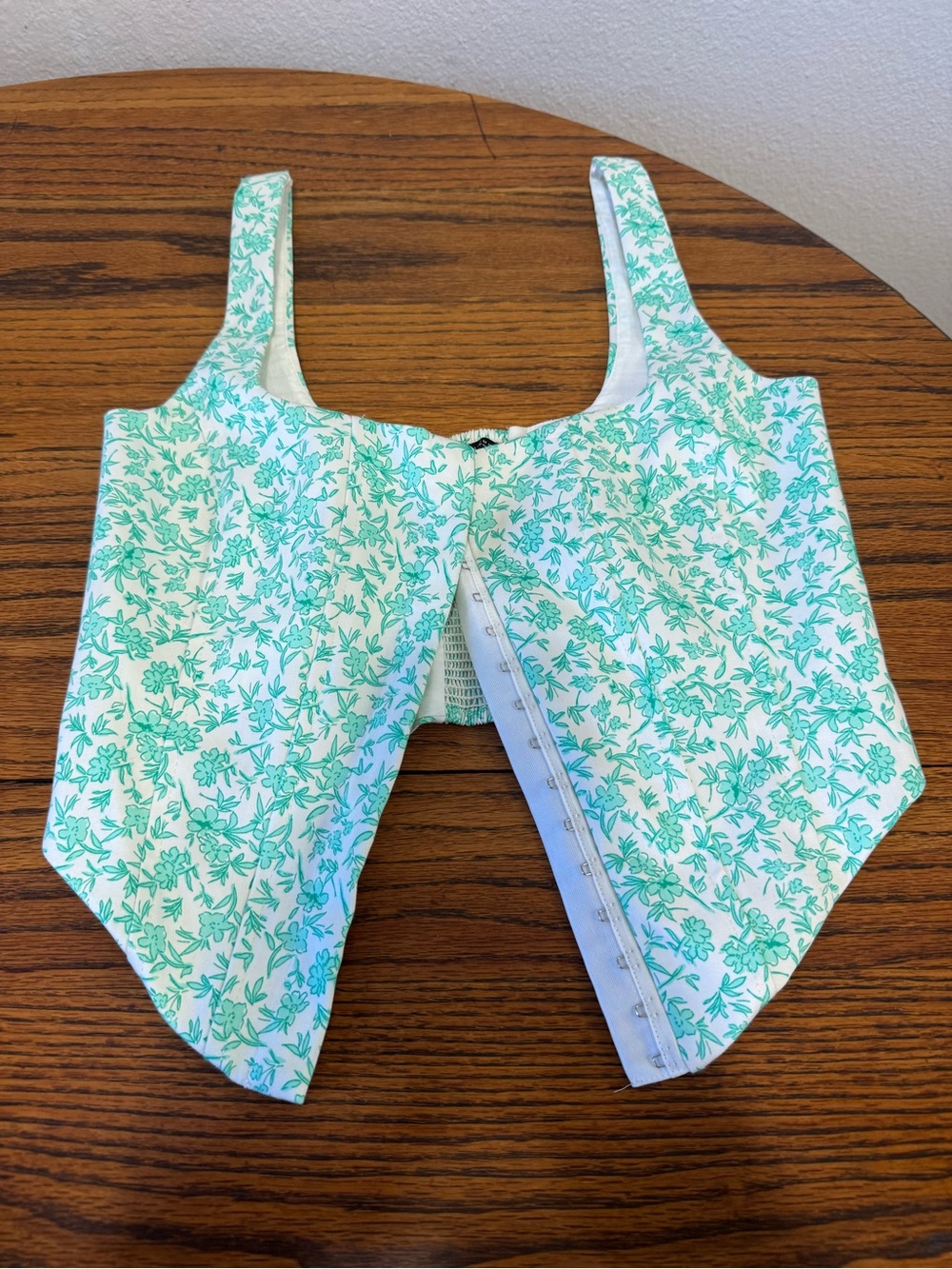 Zara nwot cottagecore fairycore euro summer corset top floral blue